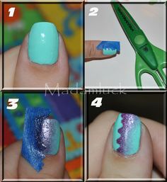 instructions for how to do glitter nail art