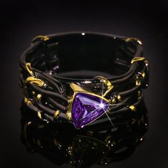 925 Sterling Silver Ring Yellow Gold and Black Rhodium Plated with Amethyst. Designer Jewelry from Babylon Collection . Made of: *925 Sterling Silver , Stamped *Black Rhodium and Yellow Gold Plated *Amethyst *We are using High quality stones only *Handmade Jewelry Sizing: *Model Ring is US size 7  *Please contact us if you need other size *Free gift with purchase - matching bracelet made of natural gemstones ($45 Value)  Packaging: *All our jewelry comes with black & gold velvet bag, that could Amethyst Birthstone Ring, Tree Branch Ring, Amethyst Birthstone, Black Gold Ring, Branch Ring, Gothic Rings, Engagement Style, Vintage Gothic, Ring Size Guide