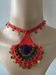 Hand-knitted ethnic jewelry with harmonious colors and original patterns Fair Trade Red Jewelry For Festivals, Red Fair Trade Jewelry For Festivals, Handmade Bohemian Adjustable Jewelry, Handmade Adjustable Bohemian Jewelry, Adjustable Multicolor Bohemian Jewelry, Bohemian Crochet Necklaces For Festivals, Bohemian Crochet Necklace For Festivals, Adjustable Crochet Necklaces For Festivals, Adjustable Crochet Necklace For Festivals