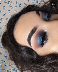 Navy Eye Makeup, Make Up Designs, Blue Smokey Eye, Cheesecake Dip, Hooded Eye Makeup, Stunning Makeup, Fancy Makeup