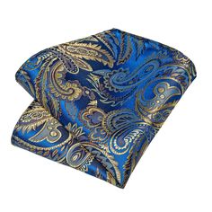 FEATURES Beautiful Eye-Catching Design High-Density Durable Fabric Perfect for Daily Dress, Business, Office, Meeting, Birthday, Wedding, Engagement, Ball Party and More Occasion. Comes in protective and simple packing, easy to wrap and ready to gift WHAT YOU GET Matching Necktie Matching Cufflinks Matching Pocket Square SPECIFICATIONS Material: 100% Jacquard Woven Silk Density of 1200 stitches Designer: Italian Necktie Size: 59.06''(150cm) in length and 3.35''(8.5cm) in width Handkerchief Size: Blue Formal Pocket Square For Father's Day, Blue Pocket Square For Father's Day Formal Events, Blue Pocket Square For Formal Events, Blue Pocket Square For Father's Day Formal, Elegant Pocket Square Gift, Elegant Rectangular Pocket Square As Gift, Classic Blue Pocket Square For Gift, Classic Blue Pocket Square Gift, Elegant Gold Handkerchiefs For Gift