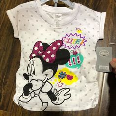 Bling Bling Playful White Minnie Mouse T-shirt, Cotton Minnie Mouse Top For Playtime, Cute White Minnie Mouse Tops, Cute White Minnie Mouse Top, Casual Mickey Mouse Tops For Playtime, Playful Mickey Mouse Tops For Playtime, Casual Minnie Mouse Tops For Playtime, Fun White Mickey Mouse Tops, Casual White Minnie Mouse Top