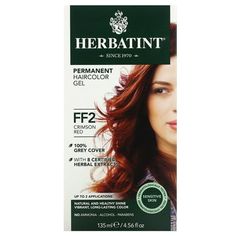 Brand: Herbatint Color: FF2 Crimson Red Features: NATURAL FLASH FASHION - Intense, brilliant, glamorous colors for a trendy look without giving up the naturalness. When combined with other Herbatint Haircolor Gel shades, the FF (Flash Fashion) shades are ideal to allow for dinstinct, customized colors. A permanent ammonia-free coloring made with organic herbal extracts gently allows you to lighten your natural hair color up to a maximum of 2 shades. Not just color, works to restore vitality and Crimson Red Hair, Herbal Hair Dye, Ammonia Free Hair Color, Color Cobrizo, Hair Color Unique, Hair Color Formulas, Skin Shine, Herbal Hair, Color Your Hair