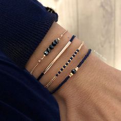 Chic Bracelet Stack, Rose Gold Beaded Bracelet, قلادات متدلية, Gelang Manik-manik, Bracelet Sets, Pola Gelang, Chic Bracelet, Gelang Manik, Beads Bracelet Design