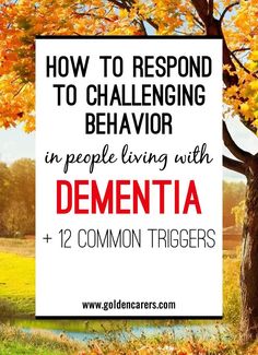 Challenging behavior is common in people living with dementia and is considered one of the most difficult issues facing staff in residential care and caregivers at home. It is important to try and understand why the person is behaving in a particular way and remember that it is the behavior that is challenging and not the person. Alzheimers Caregivers, Memory Activities, Caregiver Resources, Challenging Behaviors