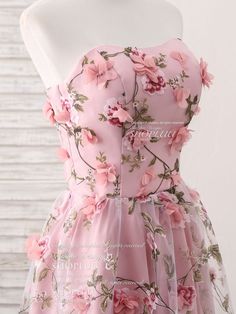 Prom Dress Pink, 3d Applique, Formal Occasion Dress, Pink Evening Dress, Fairytale Dress, Pink Prom Dresses, Floral Fashion, Sweetheart Neck, Long Prom Dress