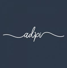 the word adjo written in white ink on a dark blue background