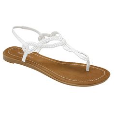 White Shoes- I don't like them very often, but love these!! Synthetic T-strap Slingback Sandals For Vacation, Vacation T-strap Slingback Sandals In Synthetic, Vacation T-strap Slingback Sandals, Synthetic T-strap Sandals For Vacation, White Synthetic T-strap Sandals For Vacation, White Synthetic T-strap Sandals For Beach, Adjustable Braided Open Toe Flip Flops, Braided Summer Flip Flops, Adjustable Strappy Synthetic T-strap Sandals