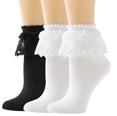 PRICES MAY VARY. 【AMHRLINGTO】 Creates the Best Socks for Women and Girls. Stylish and Cute Design: These Women's ace Ruffle Frilly Ankle Socks are the perfect blend of style and comfort. The adorable Pearl Lace design adds a touch of cuteness and fun to any outfit, making them perfect for women looking for cute and fashionable socks. The Ruffle Frilly design also gives them a playful touch, and they come in a range of colors to suit your preferences. Warm and Comfortable: Made with high-quality Lace Ankle Socks, Best Socks, Sock Collection, Ruffled Socks, Trendy Socks, Pearl Lace, Lace Socks, Pearl And Lace, Socks For Women