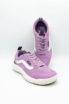 These Vans MTE UltraRange EXO Sneakers for Women in Lavender will be your new favorite! Featuring a breathable upper and revamped rubber toe, these sneakers will keep you comfortable even in the most uncomfortable situations. If you are running errands or going for a hike these are the perfect shoe for you! Features: Vans Shoes Style: VN000CWDYEU Color: Lavender Vans sneakers Lace up design Iconic side stripe EXO Skeleton provides built-in support across the toes and medial sidewall, with a heel lock UltraCush™ Lite midsole Rubber-wrapped reverse waffle lug outsoles improve traction and flexibility An UltraCush™ tongue with breathability ports Recycled PET and polyester upper materials provide a sleek, lightweight look and feel Womens Vans Outfit, Exo Skeleton, Purple Vans, Vans Outfit, Sneakers For Women, Lacing Sneakers, Vans Sneakers, Perfect Shoes, Womens Vans