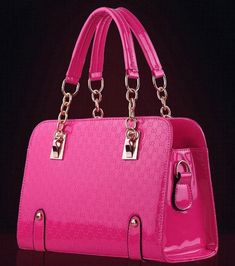 Women's PU Leather Luxury Handbag - Zorket Pink Party Shoulder Bag With Zipper, Pink Party Shoulder Bag With Zipper Closure, Elegant Pink Shoulder Bag With Zipper Closure, Red Handbags, Simple Leather, Quality Handbags, Tote Purse, Leather Clutch, Clutch Handbag