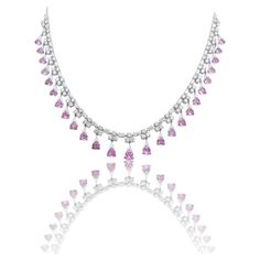 Pink Diamond Necklace, Sapphire Choker, Pink Sapphire Necklace, Pink Sapphire Jewelry, Pink Diamond Jewelry, Diamond Girl, Expensive Jewelry Luxury, Jewelry Luxury, Luxury Diamonds