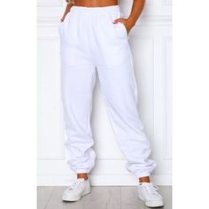 Tall Basic Joggers White Us Size 4 X19 White Sweats Outfit, Cute Sweatpants Outfit, Sweats Outfit, Cute Sweatpants, White Joggers, Bleach Tie Dye, Sweatpants Outfit, Cute Lazy Outfits, Cute Pants