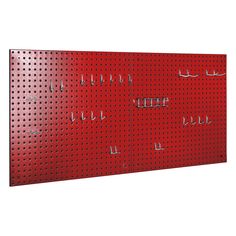 two red pegboard boards with numbers on them