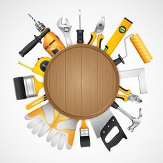 an assortment of tools arranged in the shape of a circle