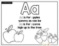 the letter a is for apples coloring page