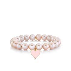 Elegant Pink Beaded Bracelet With Heart Charm, Pearl Jewelry With Heart Charm And Round Beads, Pink Heart-shaped Beaded Bracelets With Charms, Pink Pearl Jewelry With 8mm Beads, Pink Pearl Jewelry With Heart Charm, Pink 8mm Bead Jewelry For Valentine's Day, Valentine's Day Jewelry With Pearl Charm, Pink Pearl Charm Jewelry For Valentine's Day, Valentine's Day Pink Jewelry With Pearl Charm