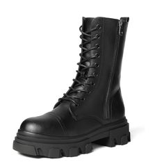 Product Details Sole Material Thermoplastic Elastomers Outer Material Rubber Closure Type Zip About This Item Modern Military Combat Boots: Round Toe, Compact Style, Chunky Platform, As Well As The Block Heel, All The Elements Are Exclusive For Your Chic Look Classic Design For Convenient: Zip Closure Along The Side Of Platform Boots For Easily Wearing On Or Off, Front Lace Up For Calf Circumference Adjustment Mid Calf Boots With Low Heel: Tpr Outsoles Feature In Wear-Resistance, Block Heels Cus Boots Low Heel, Military Combat Boots, Lug Sole Boots, Womens Combat Boots, Chunky Platform, Calf Boots, Mid Calf Boots, Lug Sole, Platform Boots