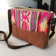 Leather And Textile Bag With Crossbody Shoulder Strap. Fun Bohemian Fabric. Measures 12 X 9 X 2 Inches. Pink Crossbody Shoulder Bag For Errands, Pink Travel Bag With Cell Phone Pocket, Pink Satchel Bag With Cell Phone Pocket, Pink Satchel With Cell Phone Pocket, Pink Bag With Zipper Pouch For Everyday Use, Pink Crossbody Bag For Everyday Use, Pink Shoulder Bag With Zipper Pouch, Pink Crossbody Bag With Cell Phone Pocket, Pink Pouch Shoulder Bag With Zipper