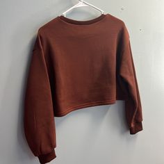 Size Small, Chocolate Brown Cropped Sweater. Cropped Sweater, Chocolate Brown, Sweat Shirt, Sweatpants, Sweaters For Women, Sweatshirts, Women Shopping, Quick Saves, Color