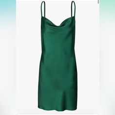 Love This Simple Sexy Dress I Found On Amazon! Kept An Alternate Size. Beautiful Emerald Green Color, New In Package With Tags. Enjoy! Fitted Green Dress For Night, Flirty Mini Dress For Night, Green Spaghetti Strap Dress For Night, Green Spaghetti Strap Night Dress, Emerald Green Color, Satin Slip, Satin Slip Dress, Found On Amazon, Cowl Neck