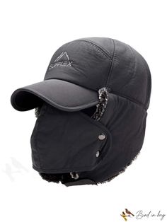 BirdinBag - Winter Ushanka Hat: Warm, Windproof Cap with Earflaps and Mask for Outdoor Cycling Adjustable Warm Hats For Outdoor, Warm Adjustable Outdoor Hats, Winter Travel Cap, Windproof Winter Hats With Ear Flaps, Winter Windproof Visor Hat, Windproof Winter Visor Hat, Winter Outdoor Hat With Ear Flaps, Winter Outdoor Hats With Ear Flaps, Winter Waterproof Adjustable Hats