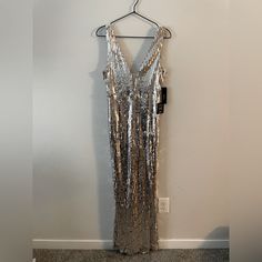 Never Worn, Very Beautiful Dress For A Special Occasion. Cream Colored Dress With Silver/Rose Gold Colored Sequins. Silver Sequined Maxi Dress For Cocktail, Silver Sleeveless Maxi Dress For Cocktail, Silver Sequined Maxi Dress For Formal Occasions, Silver V-neck Maxi Dress For Formal Occasion, Silver Maxi Cocktail Dress For Party Season, Silver Maxi Dress For Cocktail Parties, Silver Maxi Dress For Formal Party Season, Pink Lace Maxi Dress, Cream Colored Dress