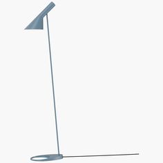 a blue floor lamp on a white background