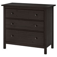 a dark brown dresser with three drawers