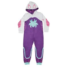 PRICES MAY VARY. Includes a kid's unisex Halloween costume one-piece pajama zip-up jumpsuit with a hood. Does not include anything else. Adorable and eye-catching jumpsuit feature a hood with eyes, spider on the front, and spider webs. Our Pajamas Costumes are all made from the best materials and are available unisex in kid's standard fit sizes ranging from 2T - 7/8. Our costumes are fun, warm, comfortable, and unforgettable. Costume Agent Spider Purple Pink Superhero Ghost Pajama Zip Up Jumpsui Casual Hooded Cosplay Costumes, Hooded Halloween Sleepwear, Playful Hooded Onesie For Sleepovers, Agent Spider, Pink Superhero, Zip Up Jumpsuit, Pajama Costume, Popular Costumes, Childhood Tv Shows