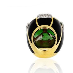 David Webb - Jade Platinum & 18K Yellow Gold Black Enamel, Diamonds, R – Robinson's Jewelers Luxury Diamond Enamel Ring, Luxury Enamel Ring With Diamond Accents, Elegant Formal Enamel Ring With Polished Finish, Elegant Enamel Ring With Polished Finish For Formal Occasions, Luxury Black Enamel Ring, Luxury Oval Dome Ring, Luxury White Gold Enamel Ring For Formal Occasions, White Gold Luxury Enamel Ring For Formal Occasions, Luxury Diamond Enamel Ring With Polished Finish