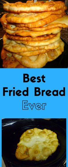 the best fried bread ever is in this photo and it's ready to be eaten