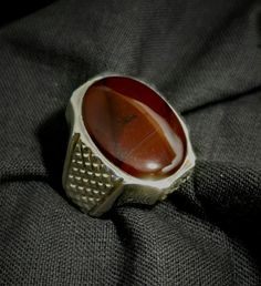 Beautiful size 9 hand made Bahraini sterling silver with large red agate genuine Yemeni aqeeq that will be a strong statement piece Red Agate, Beautiful Hand, Sterling Silver Ring, Statement Pieces, Quran, Statement Rings, Silver Ring, Sterling Silver Rings, Agate