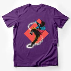 Colorful Breakdancer T-Shirt, Vibrant Dance Art Tee, Urban Street Dance Graphic Design Shirt, Hip-Hop Style Clothing Male T-Shirt Custom graphic T-Shirt.Customize your color Purple Band Merch T-shirt For Streetwear, Purple Character Print Top For Streetwear, Relaxed Fit T-shirt For Dance With Short Sleeves, Hip Hop Crew Neck Top, Hip Hop T-shirt With Character Print For Fans, Purple Graphic Print Hip Hop Tops, Hip Hop Graphic Crew Neck Shirt, Hip Hop Crew Neck Shirt With Screen Print, Hip Hop Crew Neck T-shirt Fan Merchandise