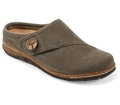 Earth Origins Slip-On Clog- Ezra - QVC.com Comfortable Slides With Ortholite Insole, Comfortable Slip-on Slides With Ortholite Insole, Comfortable Closed Toe Slip-on Slides, Comfortable Slip-on Closed Toe Slides, Cushioned Footbed Mules With Round Toe, Comfortable Cushioned Round Toe Mules, Casual Slippers With Ortholite Insole And Round Toe, Comfortable Round Toe Mules With Cushioned Footbed, Outdoor Slip-on Mules With Cushioned Footbed