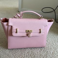 Excellent Condition. Japan Brand. Sakura Pink. Pink Crossbody Office Bag, Top Handle Satchel With Hasp Closure For Shopping, Pink Formal Box Bag With Top Handle, Formal Pink Box Bag With Top Handle, Formal Pink Box Bag With Detachable Handle, Pink Satchel With Hasp Closure, Pink Crossbody Shoulder Bag For Office, Pink Satchel For Office, Pink Box Bag With Detachable Strap For Office