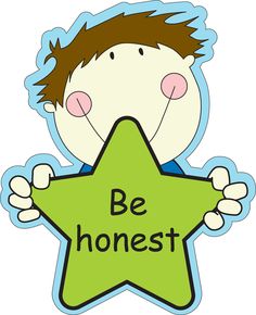 a boy holding a star with the words be honest