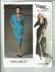 Vogue Vintage Patterns, Nina Ricci Dress, Paris Patterns, Vintage Vogue Patterns, Vintage Vogue Sewing Patterns, Vogue Vintage, Sew In Weave, Scale Pattern, Vogue Sewing