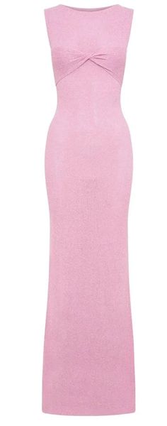 Experience the ultimate in comfort and style with our Knit Maxi Dress. Made of high-quality fabric, this dress boasts a slim fit silhouette that highlights your figure and gives you a sleek and elegant look. The A-LINE cut and ankle-length design add a touch of sophistication, while the round neck and details bring a unique and eye-catching element to the dress. Thanks to its high elasticity and regular sleeve style, it's the perfect dress for any occasion, and with its easy pullover closure, yo Elegant Stretch Knit Bodycon Dress, Elegant Knit Stretch Bodycon Dress, Elegant Knit Bodycon Dress, Elegant Knit Bodycon Dress For Night Out, Elegant Knee-length Knit Bodycon Dress, Elegant Pink Knit Dress, Knit Maxi Dress, Elegant Party Dresses, Knitwear Dress