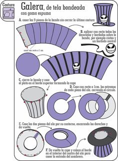 the instructions for how to make an origami hat with paper and glues