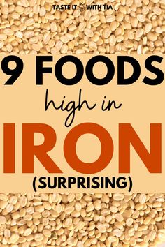 9 foods that are high in iron! These are great foods for women, who need more iron than men, and those who have anemia. You may be surprised about what you find on the list! #iron #ironrich #anemia Smoothie Iron Rich, How To Raise Iron Levels, Iron Filled Meals, Good High In Iron, What Foods Are High In Iron, Foods With Iron In Them, Boost Iron Levels Fast, High Iron Smoothies For Kids, Increase Iron Levels Fast