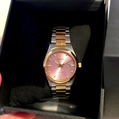 Brand New Two Tone With Pink Diamond Accent Citizen Watch.. Extra Link Included! Beautiful Elegant Watch Elegant Pink Watch With Date Display, Diamond Watch With Date Display For Gift, Timeless Pink Diamond Watch For Gift, Timeless Pink Diamond Watch Gift, Timeless Pink Diamond Watch As Gift, Elegant Watch, Bracelet Stacks, Watches Women Leather, Citizen Watch