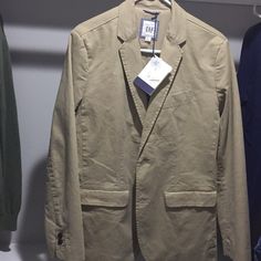 Khaki Blazer Size Xs Fits In Between A Xs And A S. Brand New Never Been Worn. Open To Offers! Casual Slim Fit Spring Blazer, Casual Summer Blazer For Everyday, Casual Fitted Beige Blazer, Fitted Beige Casual Blazer, Fitted Summer Outerwear For Everyday, Casual Fitted Khaki Blazer, Winter Casual Slim Fit Blazer, Casual Tailored Khaki Blazer, Casual Slim Fit Blazer For Fall