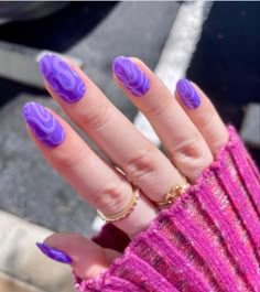 Neon Purple Nails, Purple Nail Design, Dark Purple Nails, Purple Glitter Nails, Purple Nail Designs, Studded Nails, Purple Nail, Simple Acrylic Nails, Nail Design Ideas