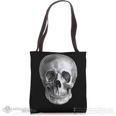 "Vintage Skull Engraving Canvas Tote Bag (Halloween Skull Canvas Tote Bag Gothic Memento Mori Halloween Picnic Grocery Goth Tote Bag) This premium skull engraving artwork on a canvas tote bag features a vintage gothic drawing, designed and created exclusively for Mechanical Whispers. It's perfect for carrying all your essentials when going to the beach, the pool, on vacation, the club, the grocery, or any day of the week. It also makes a perfect gift for any goth in your life.  💀  16\" x 16\" bag with two 14\" long and 1\" wide black cotton webbing strap handles. 💀 Made of a lightweight, spun polyester canvas-like fabric. 💀 All seams and stress points are double-stitched for durability, and the reinforced bottom flattens to fit more items and hold larger objects. 💀 Spot clean/dry clean Gothic Bags For Everyday Use And Halloween, Black Skull Bag For Halloween, Gothic Bags For Halloween Gift, Black Skull Print Bag For Halloween, Rectangular Skull Print Bag For Halloween, Gothic Halloween Gift Bags, Everyday Halloween Skull Print Bags, Black Skull-shaped Bag For Halloween, Black Halloween Bags With Skull Print