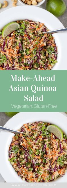 Easy Simple Lunch, Asian Lunch, Asian Quinoa Salad, Salad Asian, Asian Quinoa, Recipes Healthy Easy, Salad Quinoa, Lunch Easy, Asian Dressing