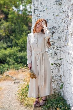 "Linen Button Down Dress, Women Linen Dress, Long Linen Shirt Dress ♠ The classic linen piece that everyone must have in their wardrobe. This long sleeved shirt dress has front buttoning, side slits and removable belt. Made of 100% linen, this elegant creation is featured in several classic colors. ♠ If you would like a removable Slip dress in addition to your Linen dress, please check the Slips section: http://etsy.me/36T5ZQu ♠ Sizes The model on the picture is 165 cm/5'5\" tall and is wearing size S. Have a look at my Size Chart below to make sure your piece will fit you best. ** Custom Orders For any changes or adjustments you may need, please contact us before making a purchase. The amount of the additional payment depends on the type of customization requested. Please allow additional Long Linen Shirt, Maxi Dress Linen, Natural Linen Dress, Cardigan Dress, Linen Dress Women, Linen Cardigan, Long Linen Dress, Linen Clothing, Linen Shirt Dress