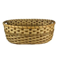 a woven basket is shown on a white background