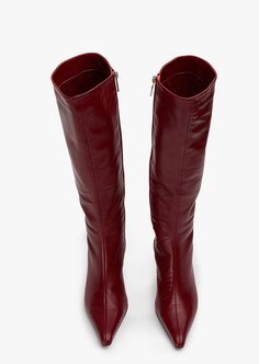 Aroma Black Nylon/Suede Heels | Heels | Tony Bianco USA Dark Red Knee High Boots, Red Knee High Boots, Shoes Game, Thigh High Boots Flat, Black Stiletto Heels, High Leather Boots, Zipper Heels, Patent Heels, Tony Bianco