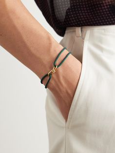 In 1998, Luis Morais decided to recreate a bracelet he'd seen in a magazine – his namesake label designs with the same DIY spirit over 20 years on. This 'Large Twisted' style is handmade from braided cord and centred by a knotted gold pendant. Wear it at the cuff of an overshirt. Cord Jewelry, Gold Work, Cord Bracelet, Bracelet For Men, A Magazine, Cord Bracelets, Mr Porter, Label Design, Bracelets For Men